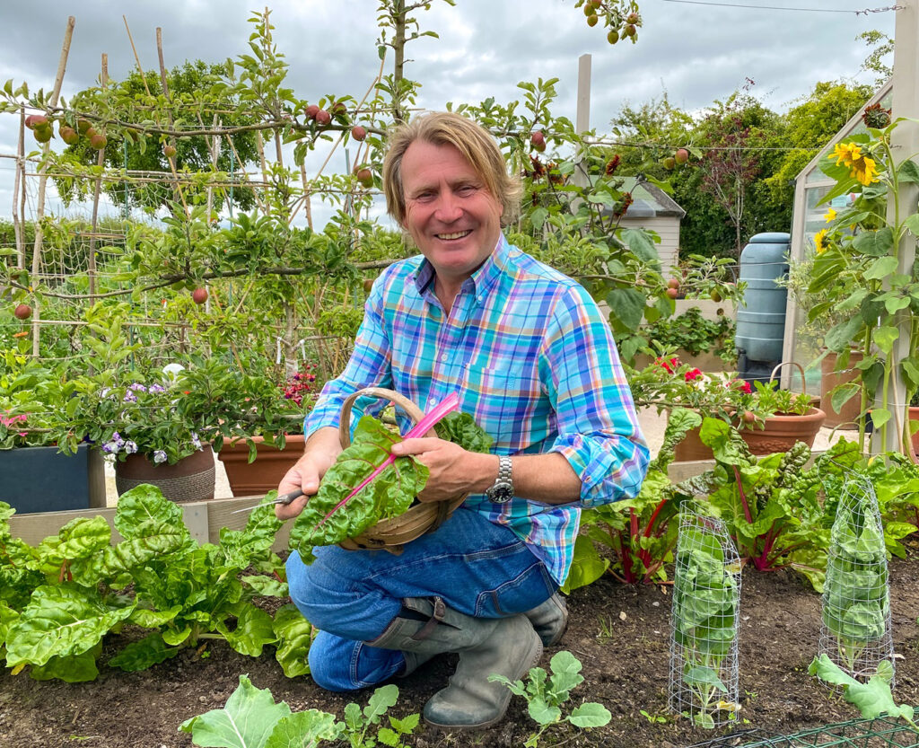Horticulturist David Domoney in a vegetable patch.