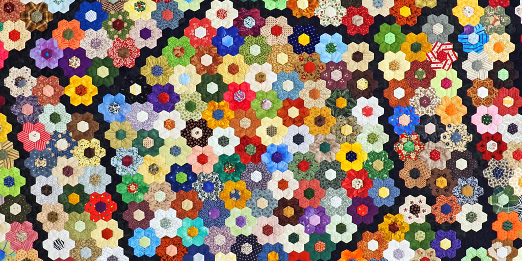 View colourful quilts made by members of Camberley-based Heather Quilters at their exhibition in Tringham Hall, West End, June 21st & 22nd