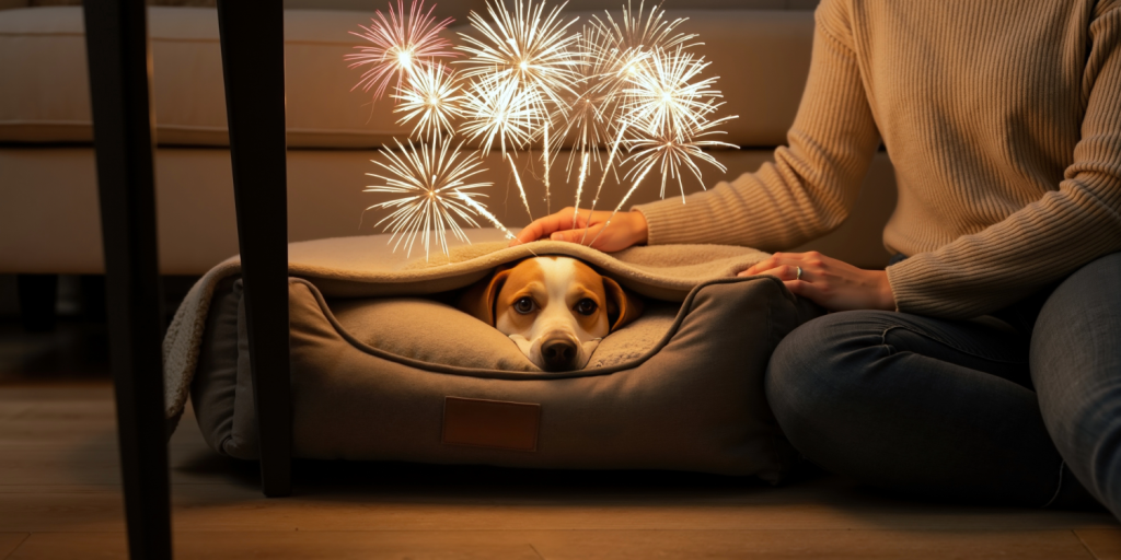 This month Zara from More Than Sit Dog Training has some advice on helping your pooch cope with the flashes & bangs of fireworks