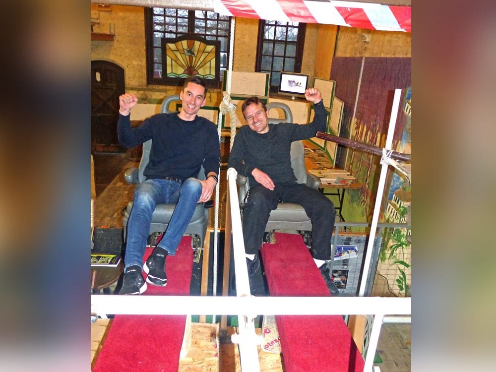 After 78,871 bounces, Richard March and Michael Jones beat the non-stop seesaw record having gone up and down for 80 hours, 10 minutes and six seconds.