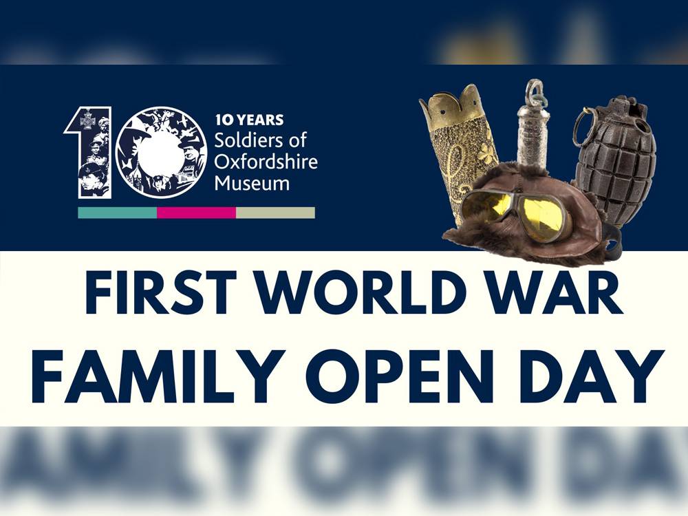 Soldiers of Oxfordshire Museum in Woodstock will host a First World War Family Day on Saturday, 2nd November, in tribute to the 110th anniversary of the start of the Great War.