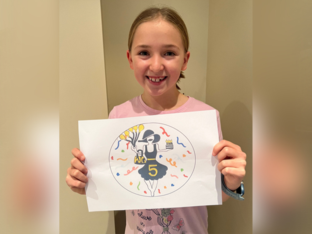 Well done to 10-year-old Tamsin Taylor who won the logo competition for Westgate Oxford's fifth birthday.