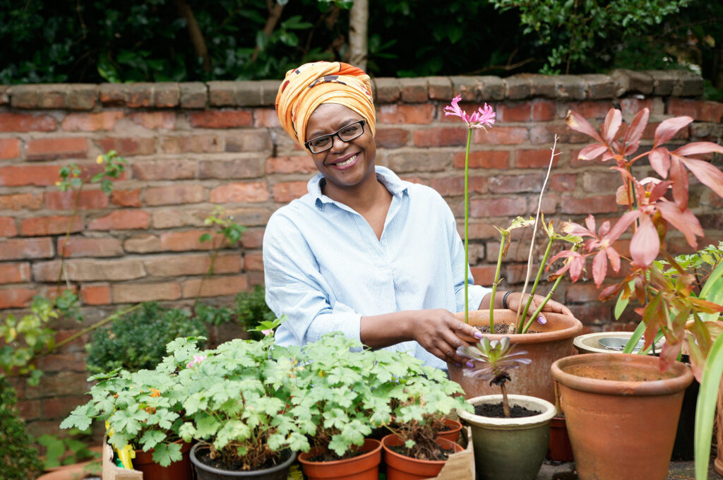Advolly Richmond tending to plants