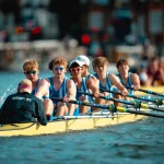 Rowing crew competing at Henley Royal Regatta