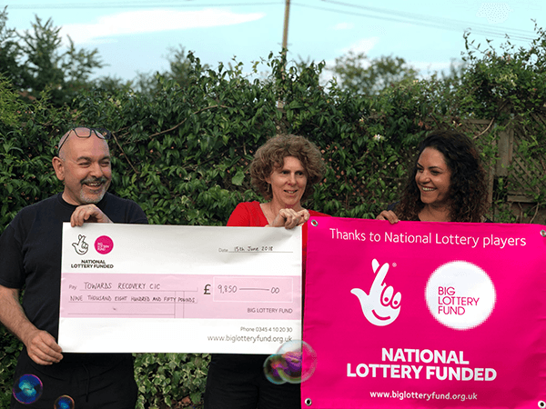 Towards Recovery receiving National Lottery funding: (l-r) Huseyin Djemil, Shelly Djemil and Jasmine Plowright