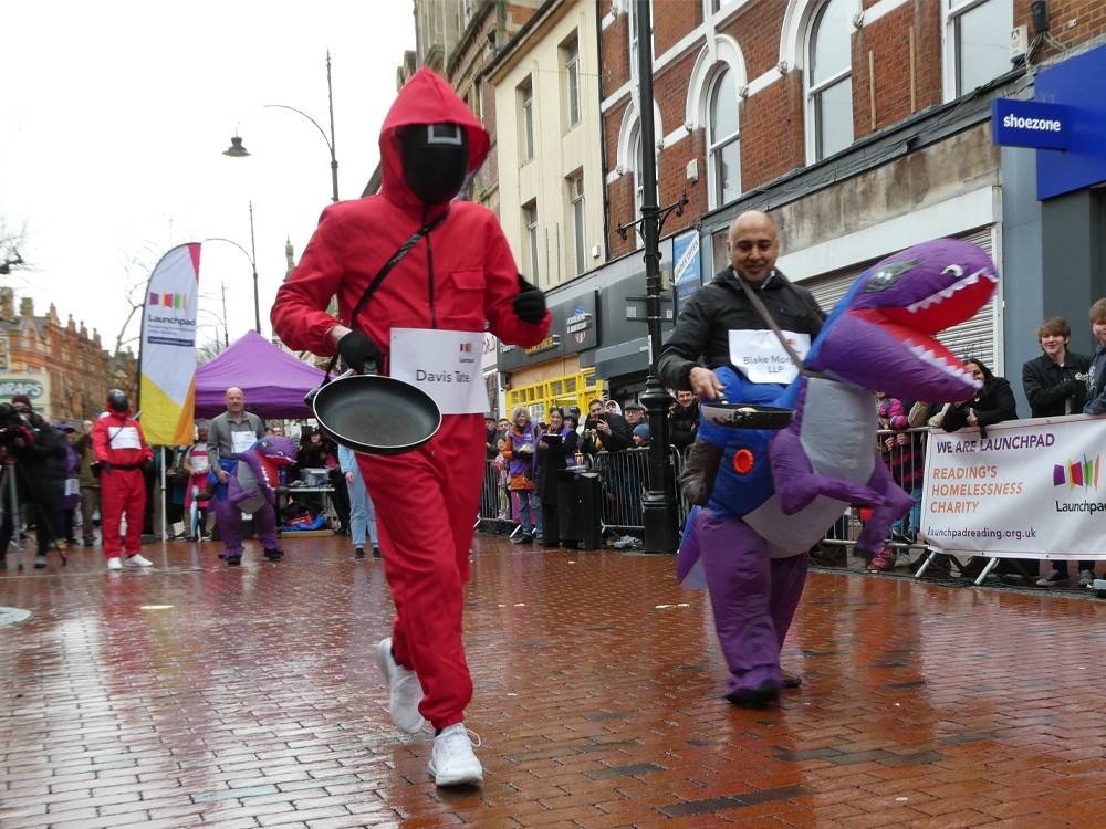 Broader smiles than ever on Broad Street at the annual Pancake Day race